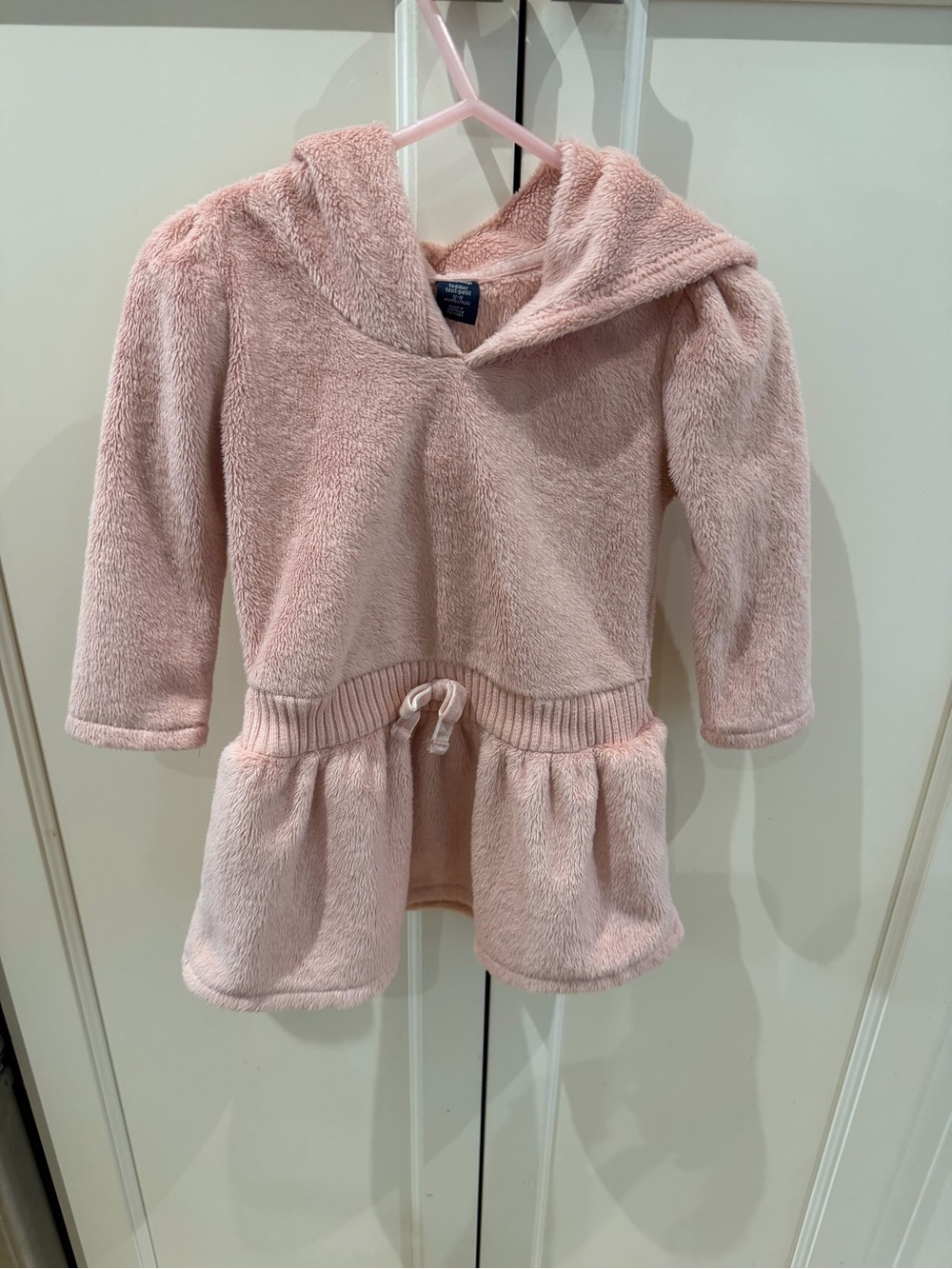 GAP 12-18m Plush Hooded Dress - Light Pink